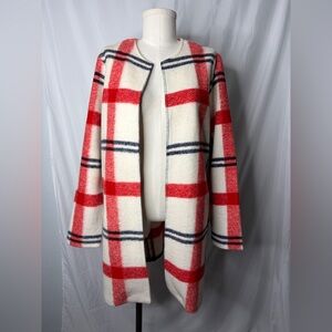 Cynthia Rowley Red and White plaid Jacket